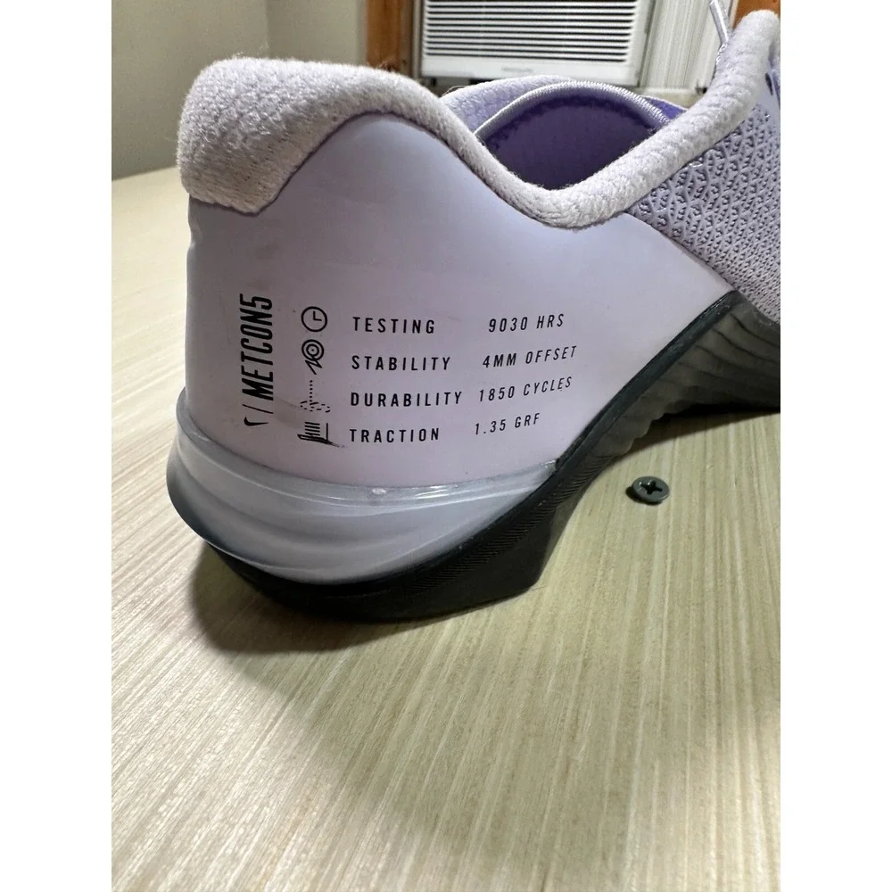 Nike Metcon 5 AO2982-511 Sneakers Womens Lavender‎ Black Lace Up Training Shoes